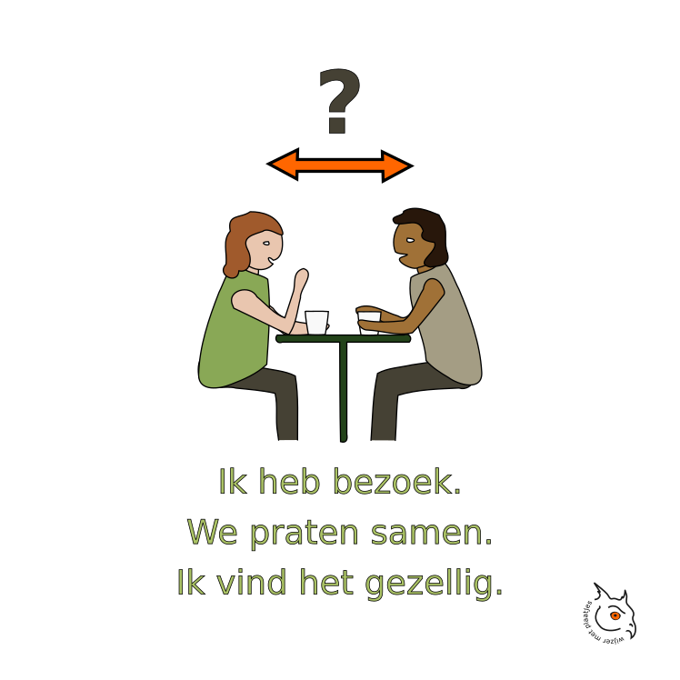 gezellig praten aan tafel
